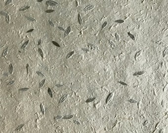 Nepali Lokta Paper | flecked with leaves • full sheet • sustainable [WR119]