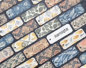 Handmade Namaste Gift Tags | Woodblock Print Lokta Paper, Set of 12 [E010]