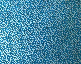 Nepali Lokta Paper | metallic dots • silver dots • pattern • blue • full sheet • sustainable [MT001]