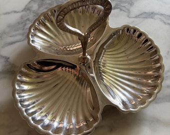 Silver Shell Serving Tray.