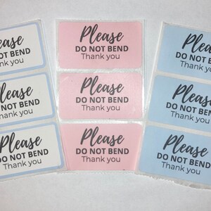 Please Do Not Bend Stickers, 2.25 x 1.25 inch, packaging stickers