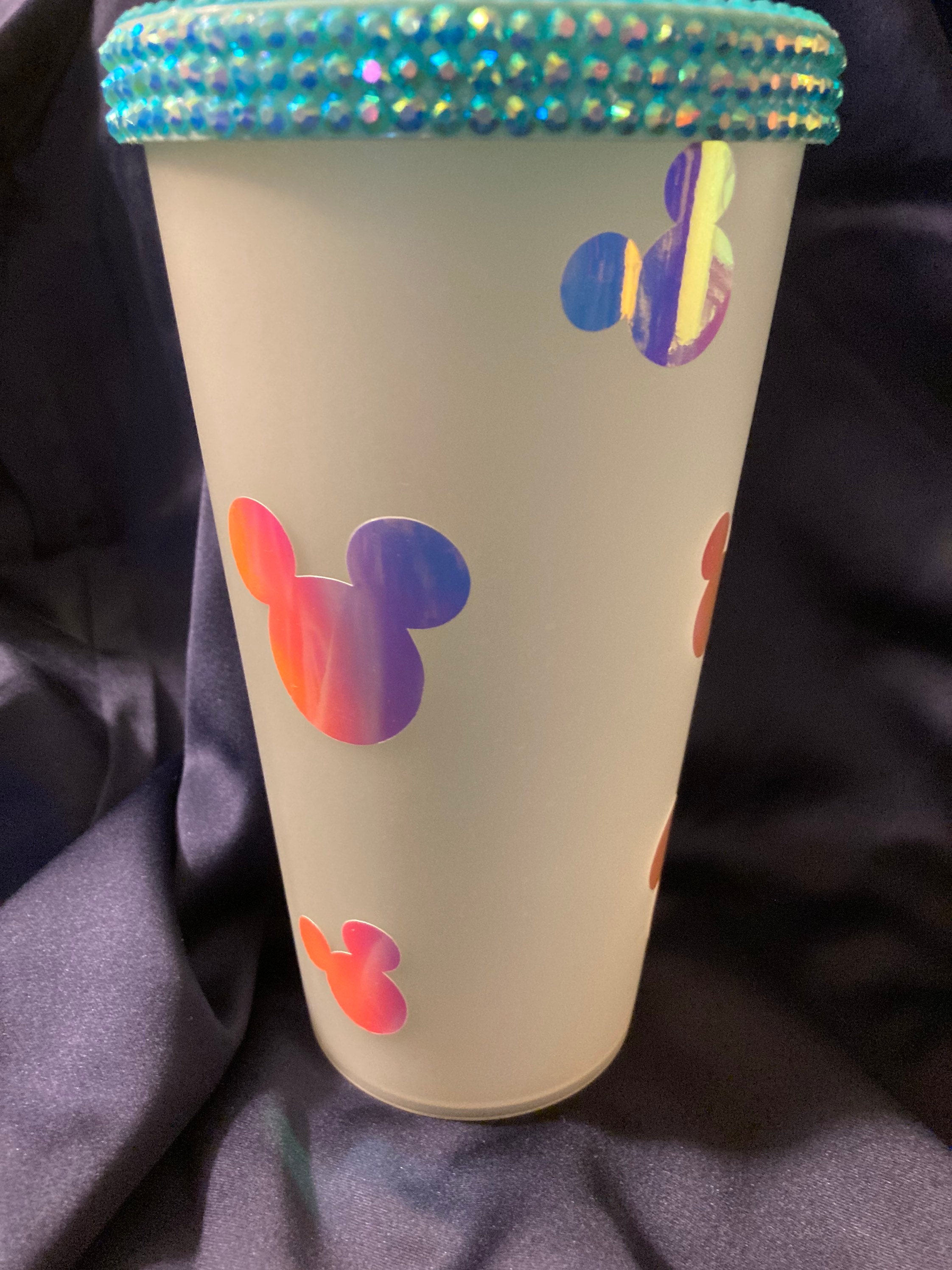 Disney inspired Mickey Mouse color changing Teal bling tumbler | Etsy