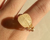 citrine crystal wire wrapped ring