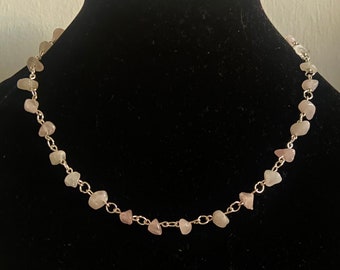 Rosenquarz-Kristall-Halskette – zierliche Halskette mit Rosenquarz | heilender Kristallschmuck | Geschenk für sie