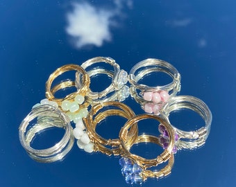 Saatperlendraht gewickelte Ringe