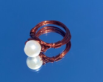 Perlendraht gewickelt Ring