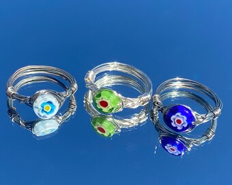 Milleflori Draht gewickelt Ring