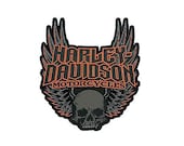 Harley Davidson Round Skull Wings Patch
