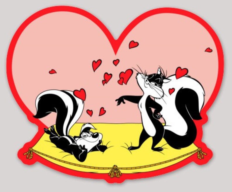 Pepe Le Pew and Penelope 5 Die Cut Decal