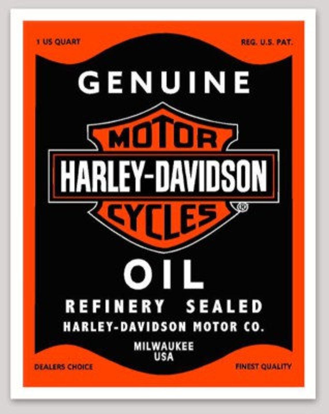 Harley Davidson Oil Can 5 Die Cut Decal Etsy
