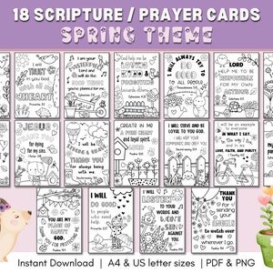 18 Coloring Scripture Cards for Kids | Printable Scripture Cards | Bible Verse Memory Cards | Bible Verse Bookmarks | Kids Bible Study