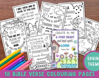 18 pages à colorier de versets bibliques pour les enfants | Coloriages bibliques imprimables | Coloriages Chrétiens Enfants