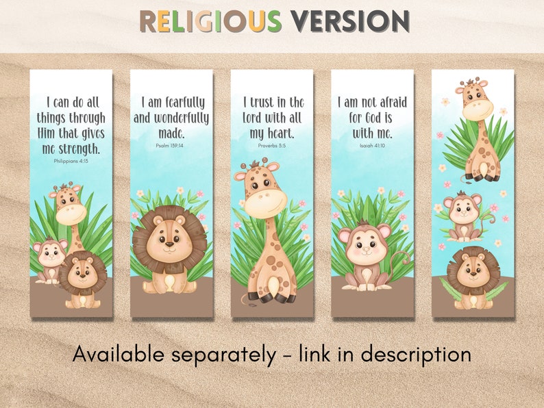 Safari Printable Bookmarks Bookmarks for Kids Etsy