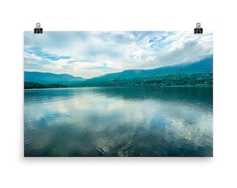 Hudson River, New York, Landscape, Cloudy Sky, Mountains, River, Unframed Poster