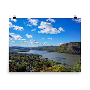 Aerial view of Cold Spring, NY and Hudson River, Unframed Print, Hudson Valley New York, High Quality Poster