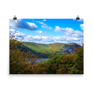 Aerial view of Hudson River, Hudson Highlands, Bull Hill, Mt. Taurus, Unframed Print, Hudson Valley New York, High Quality Poster