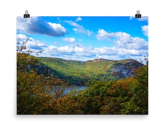 Aerial view of Hudson River, Hudson Highlands, Bull Hill, Mt. Taurus, Unframed Print, Hudson Valley New York, High Quality Poster