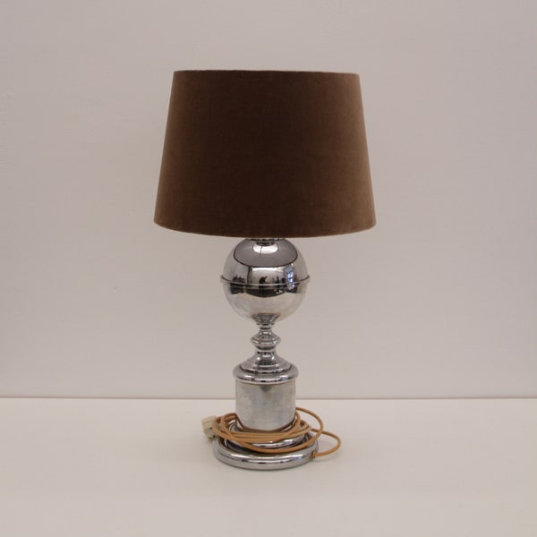 Vintage 70er Jahre Stehlampe Tischlampe mit Samtschirm