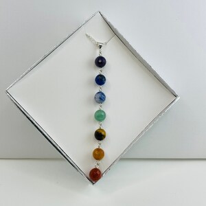 Sterling Silver 7 Chakra Bar Necklace,Seven Chakra Necklace,Healing Crystals Necklace,Stacking Layering Necklace,Healing Gemstone Necklace