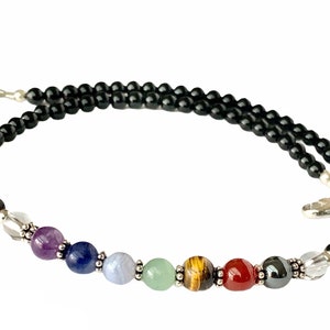 Sterling Silver 7 Chakra Necklace,Seven Chakra Necklace,Healing Crystals Necklace,Stacking Layering Necklace,Healing Gemstone Necklace