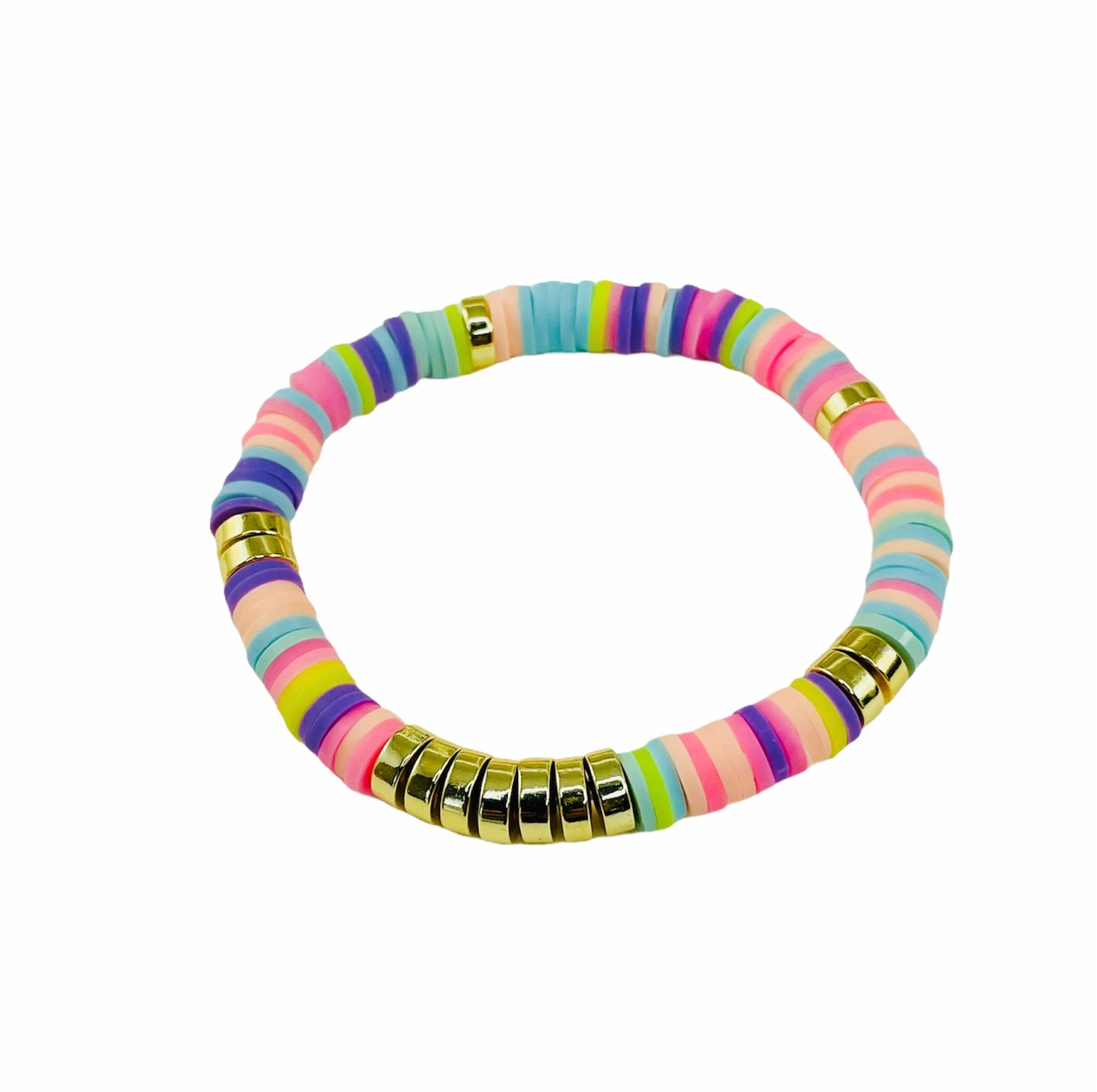 DIY Kit beads Heishi bracelet Kit, rubber disc beads, strand