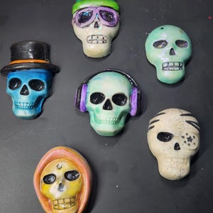 Colorful Skull Magnets, Strong Hold (Six Count)