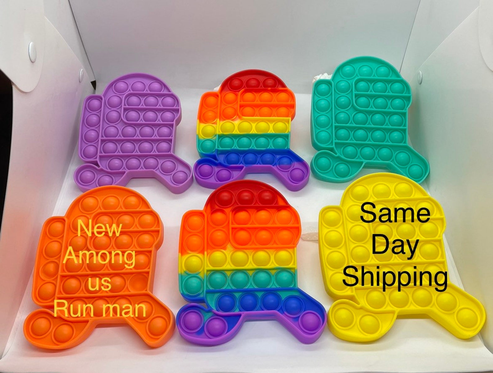 Among us fidget pop it stress reliever sensory toy multi color Etsy