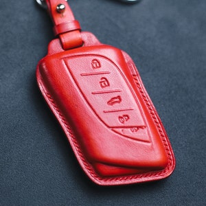 Cover Rz450e Lexu Nx Gx Ls Ux Es Lx 600 LC 500 LS 500 LS 600 Ux 200 Es 350 Rx 350 570 Leather Key Fob Cover Case Keychain Remote Fob Holder