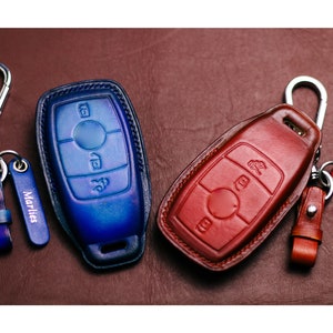 Leather key fob cover for GLE350 2024 GLE450 2022 GLC300, E class 2023, M class, S class, ClS, CLK, GLK, GLC, G Class Accessories