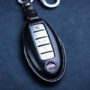 Cover For 2023 2022 Nissans Infinitis Leather Key Fob Nissan Pathfinder Xtrail Altima Armada Kicks Qashqai Rogue Remote Nissaan Accessories
