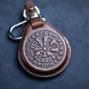 Leather Key Fob Cover for Harley Viking Emblems 1200 883 Street Glide CVO Customized Softail Harley Keyless Remote Case X48 CVO Accessories