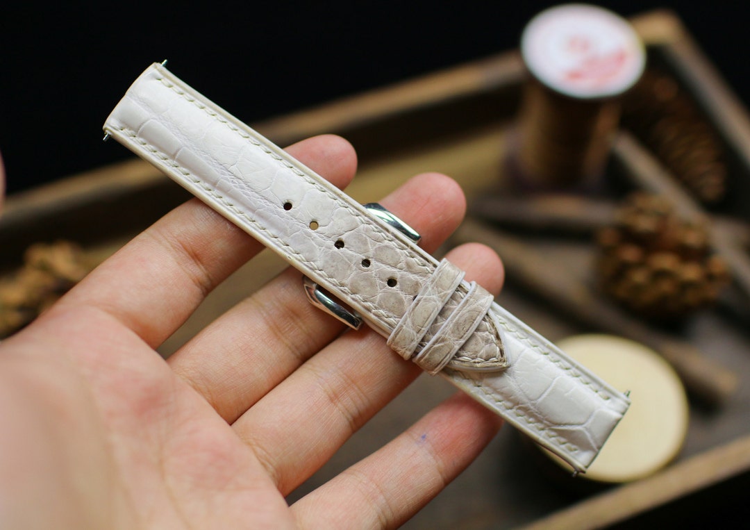 High end Himalayan white leather strap 19 20 22MM leather strap quick release