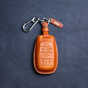 3/4/5/6 Buttons Leather Key Case Cover For Dodgee Longhorn Ramm 1500 Pickup 2019 2020 2021 2022 2023 Ramm 2500 3500 4500 5500 Trx Pickup