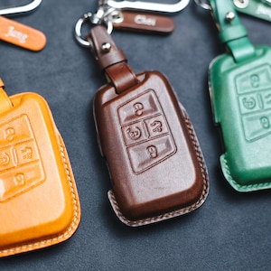 For Leather Key Fob Cover Case 2024 Atlas Jetta Golf Magotan Passat B8 MK7 2023 Golf7 GTI Polo Beetle Caddy T5 Eos 2022 Tiguan Accessories