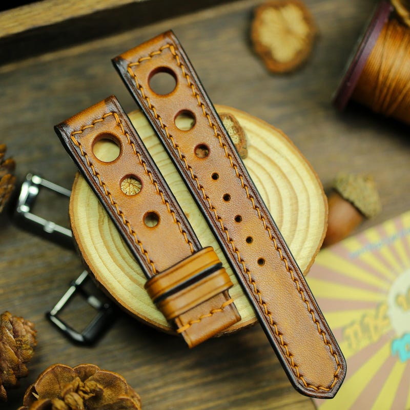 Chronograph Rally Strap Leather Rally Strap 21mm - Etsy