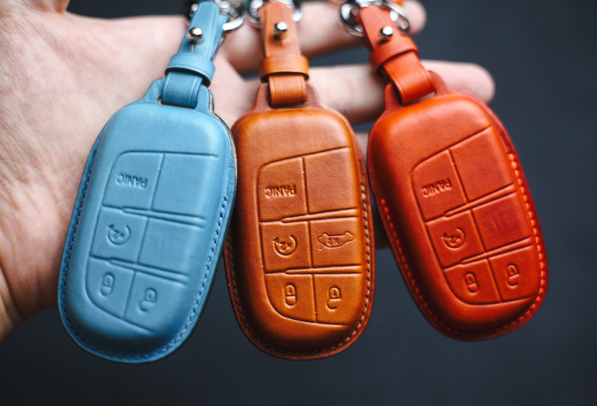Deacar007 Red Remote Key Fob Shell Case – For Dodge Charger Challenger Jeep Chrysler, 5 Button, FCC M3N-40821302