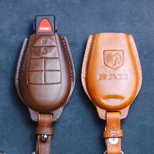 For Ramm Classic Key Fob Leather Case Cover Holder Dodgee Classic Ramm Grand Caravan Dart Chrysleer Town Country Cherokee, Commander Grand
