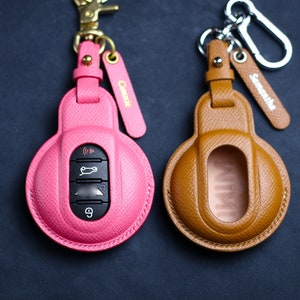 Key Cover For 2022 2023 Mini F R S Key Fob Clubman 2021 Hardtop Countryman Case Leather Keyless Remote Holder Mini F54 F55 F56 Accessories