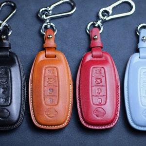 3 4 5 Button Nissaan 2023 Key Cover Leather Fob Case Pathfinder Qashaqai Rogue Altima 2023 Remote Holder For Infiniiti 2022 Niissan Keychain