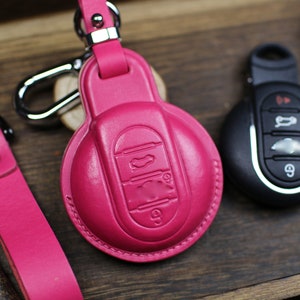 Cute Pink Cover For Mini Key Fob Case Mini Clubman 2024 Hardtop Hatchback 2023 Countryman F54 F55 F56 F57 F60 Paceman One Jcw Remote Holder