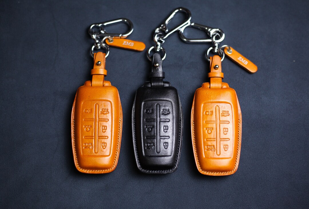 Genesis 4 6 8 Buttons Leather Key Fob Cover Case Genesis G70 G80 G90 Genesis 4 6 8 Buttons Leather Key Fob Cover Case Genesis G70 G80 G90