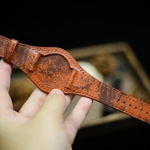 Vintage Tan Brown Leather Bund Strap 20mm, 22mm Bund Watch Band 16mm 24mm Leather Watch Band 18mm Leather Watch Strap Watch Band Cuff Band