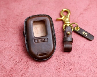 Leather Key Fob Cover For Hondaa 3 4 5 6 Buttons Case Accord Civic Vezel CRV Hrv Crz Pilot Jazz Jade Remote Holder Accessories for Hondaa