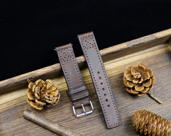 Cinturino per orologio in pelle Vegtan marrone scuro 24mm 22mm 20mm Cinturino per orologio in pelle Vegtan marrone 18mm 16mm 14mm Orologio quadrato Uomo Donna