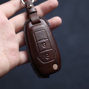 Per Bronco 2015 Flip Key 3 4 pulsanti Custodia portachiavi in pelle 2013 Escape Ranger F150 F-250 F-350 Portachiavi Portachiavi Supporto telecomando senza chiave