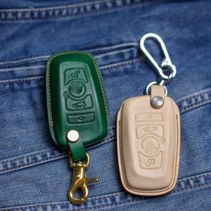 Nappa/Vegtan Leather Key Fob Cover For B.m.w 3 5 7 Series 318i 320i 325i 330i 523i 528i 535i 550i Keyless Entry Key B-m-w Car Accessories