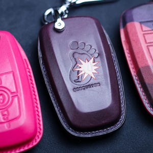 Key Cover For Bronco Sasquatch Fob Case 2023 2024 Bronco Sport 2021 2022 Keyless Remote Holder Bronco Accessories Leather Keychain