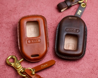 Leather Key Fob Cover For Hondas 3 4 5 6 Buttons Case Accord Civic Vezel CRV Hrv Crz Pilot Jazz Jade Remote Holder Accessories for Hondaa
