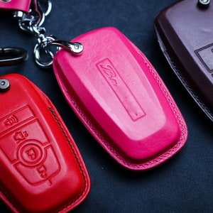Leather Key Cover For Bronco Heritage Edition 2022 2023 Mustang Raptor Tremor Mach E Suv Remote Case Keyless Holder Bronco Car Accessories