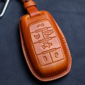 Leather Cover for Ramm 1500 Trx Truck Pickup Dodgee 3500 Ramm 2500 4500 5500 Key Longhorn Limited 2018 2019 2020 2021 2022 Key Holder